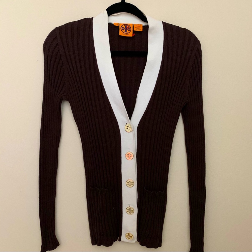 Tory Burch Ribbed Cardigan